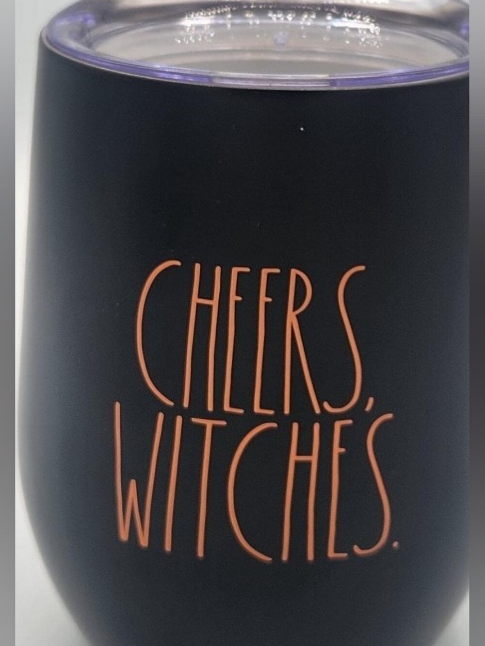 Rae Dunn Tumbler with 'Cheers, Witches' Text